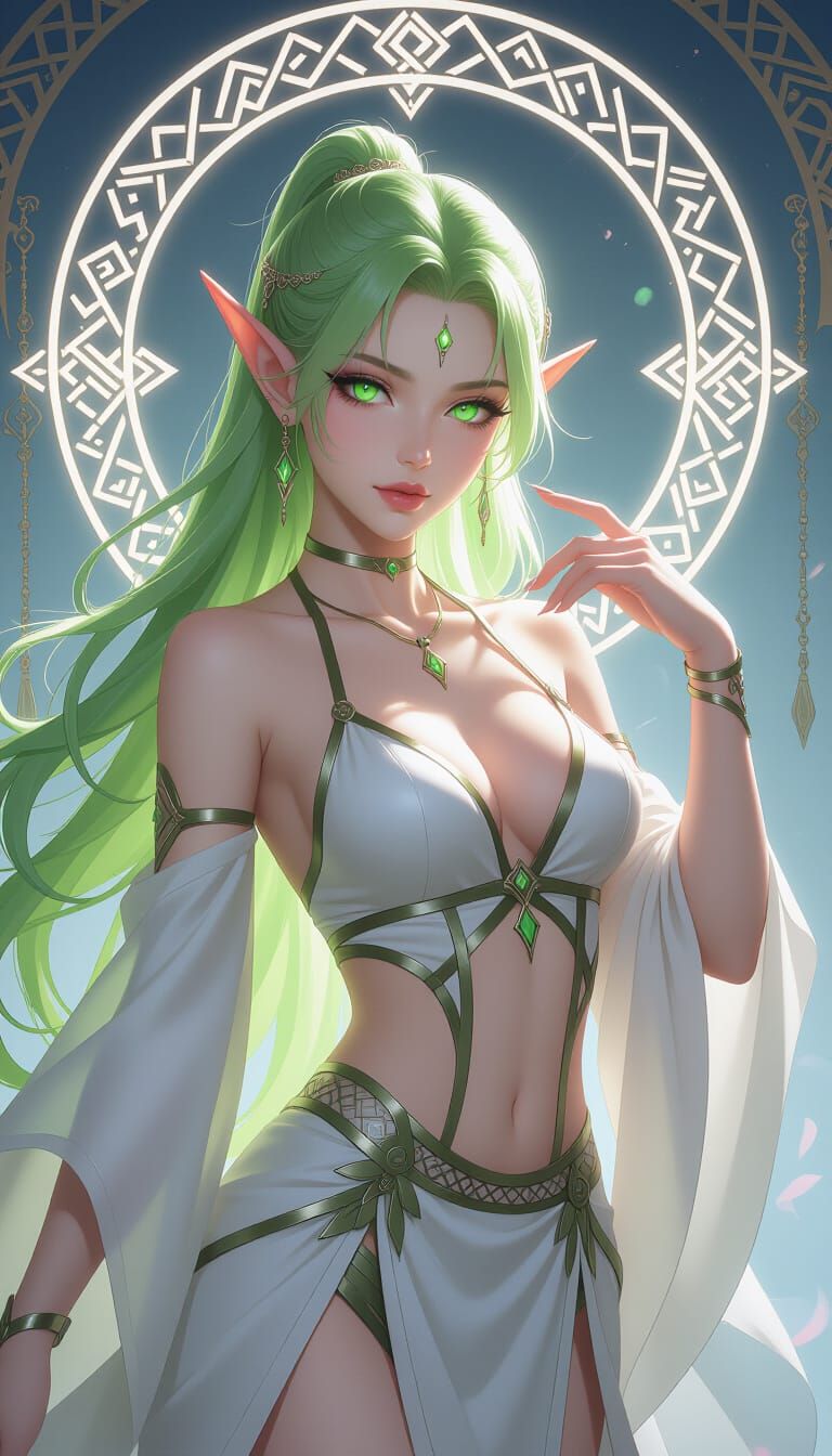 Elegant Elven Dancer in Anime Style