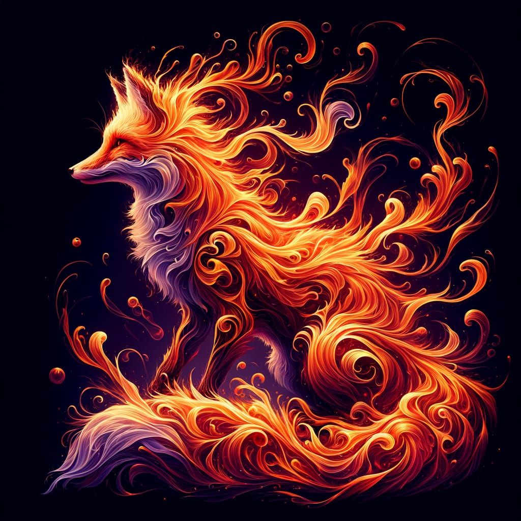 Fiery Fox Illustration in Motion