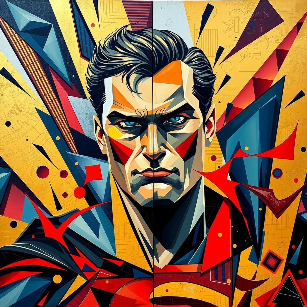 A cubist portrait of Superman⚡✨