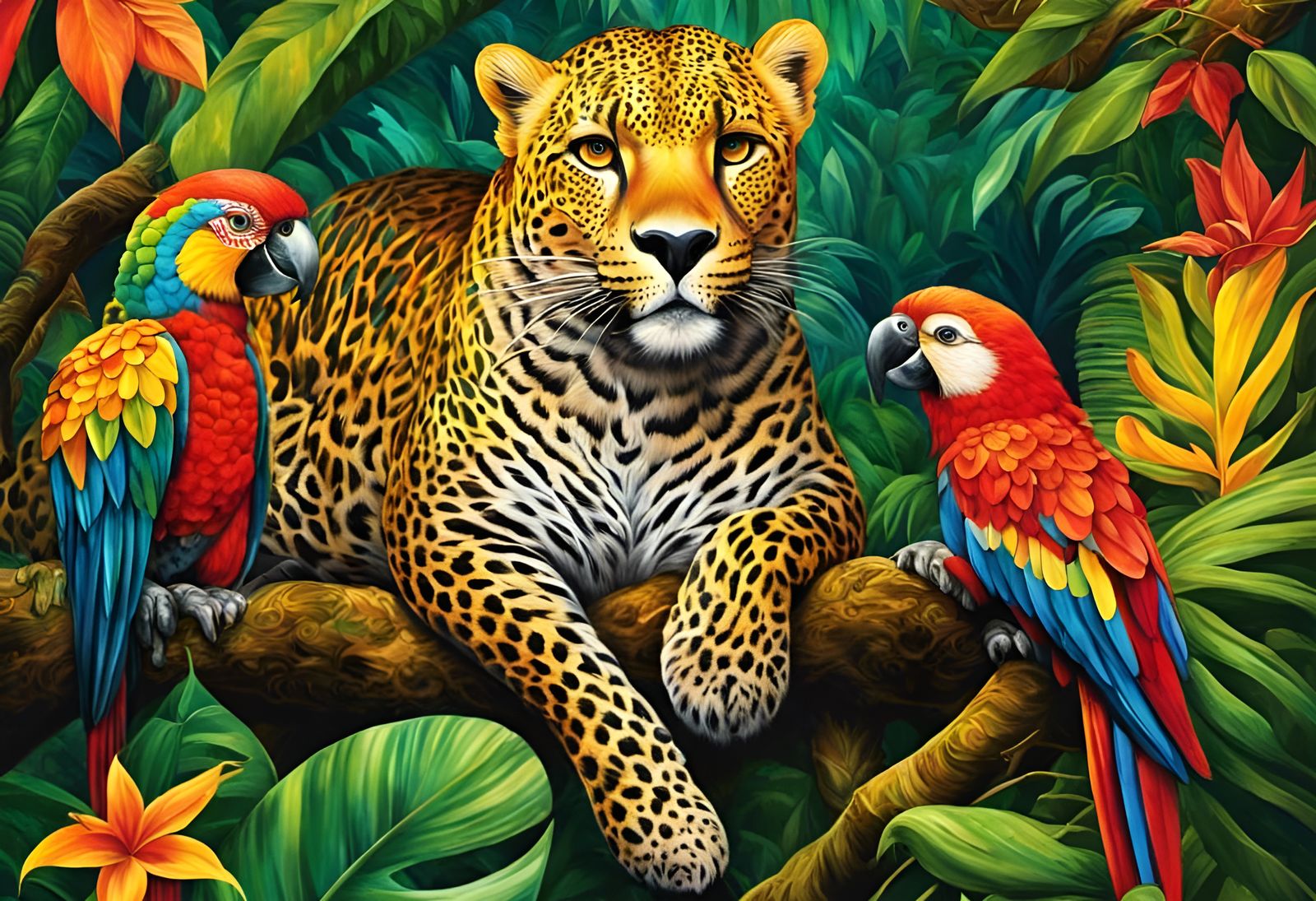 Beautiful Jaguar In The Amazon Rainforest