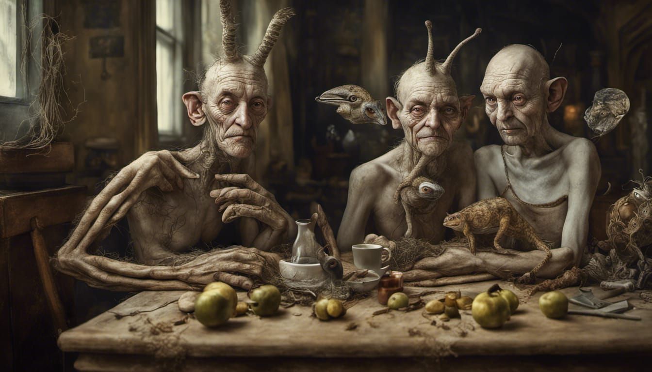 Futuristic Cityscape with Bizarre Creatures in Photorealisti...