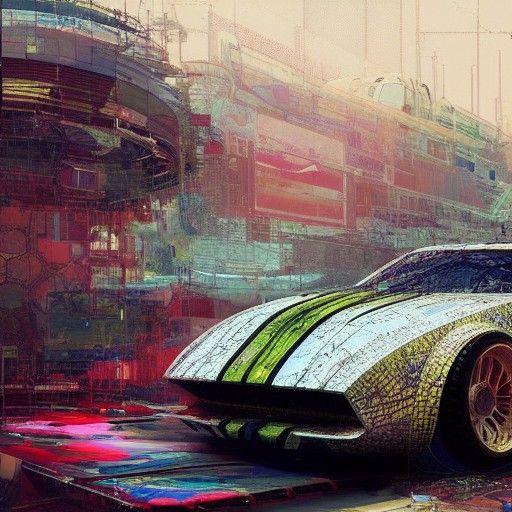 Aggressive Futuristic Muscle Car Art