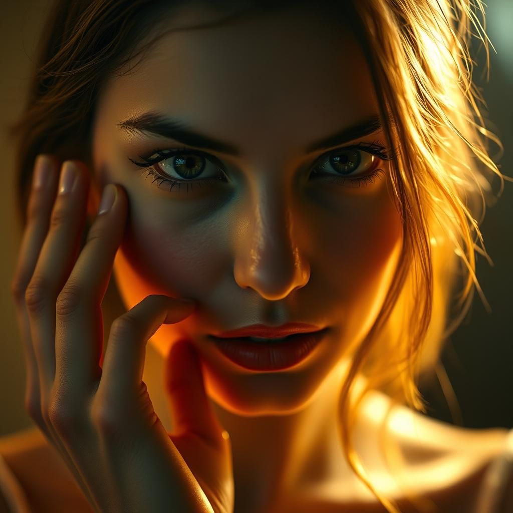 Intimate Portrait of Woman in Golden Light
