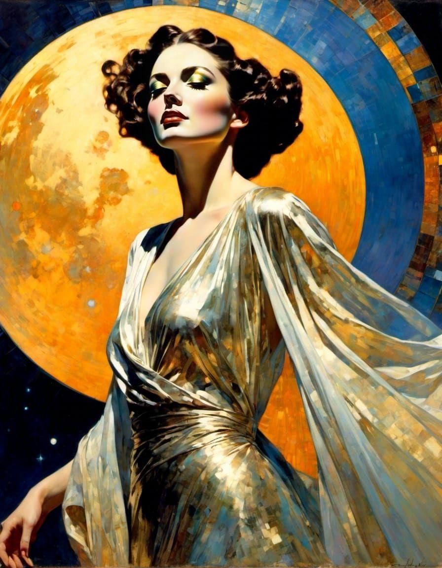 Celestial Dance: Fluid Motion in Golden Light