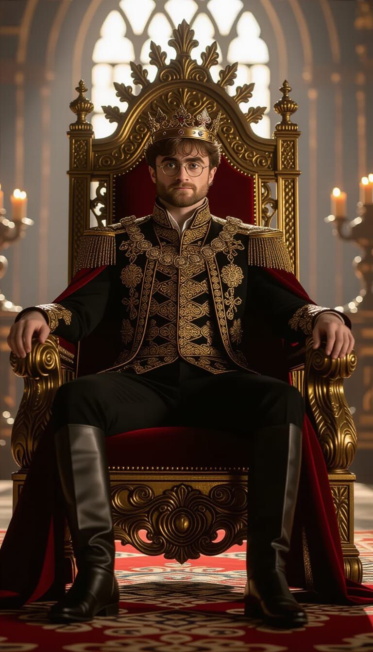 Daniel Radcliffe as Majestic King in 3D Cinematic Style