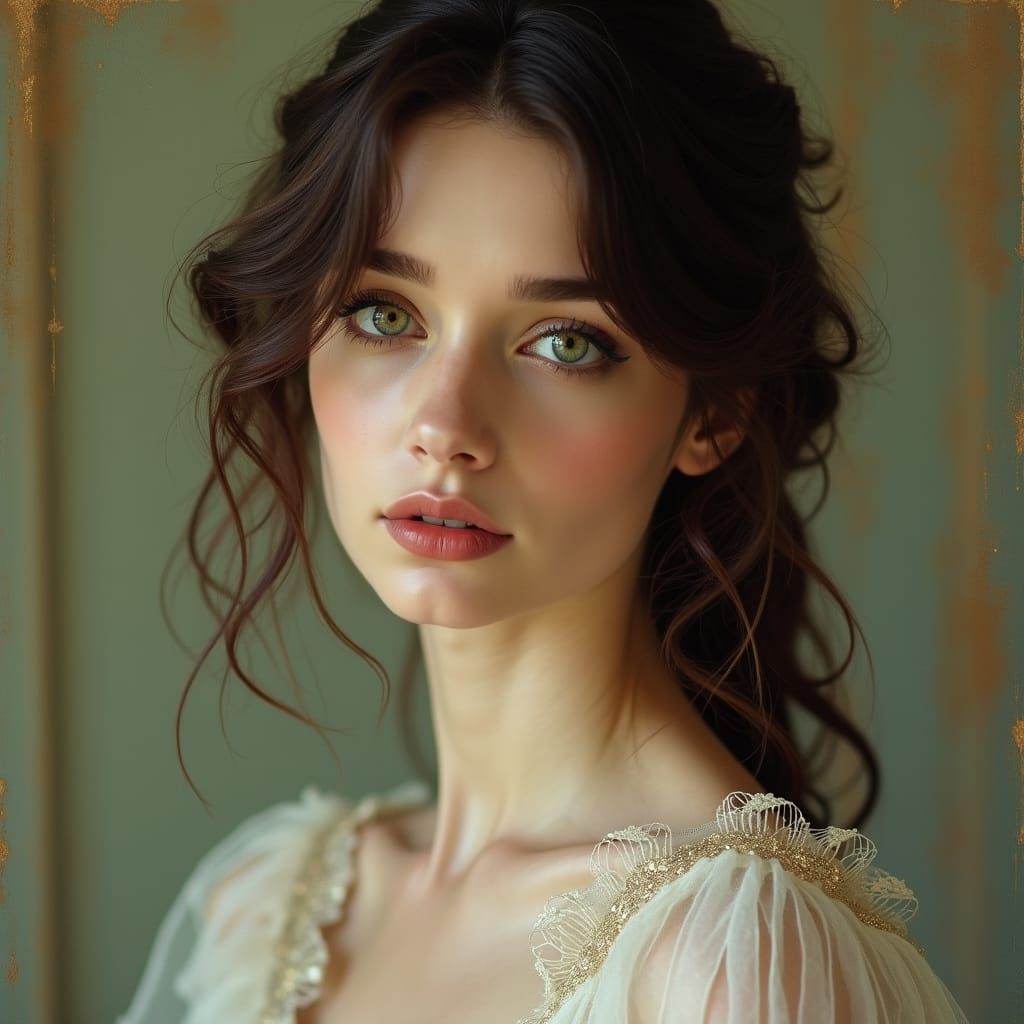 Ethereal Portrait of a Woman in Dreamy Impressionist Style
