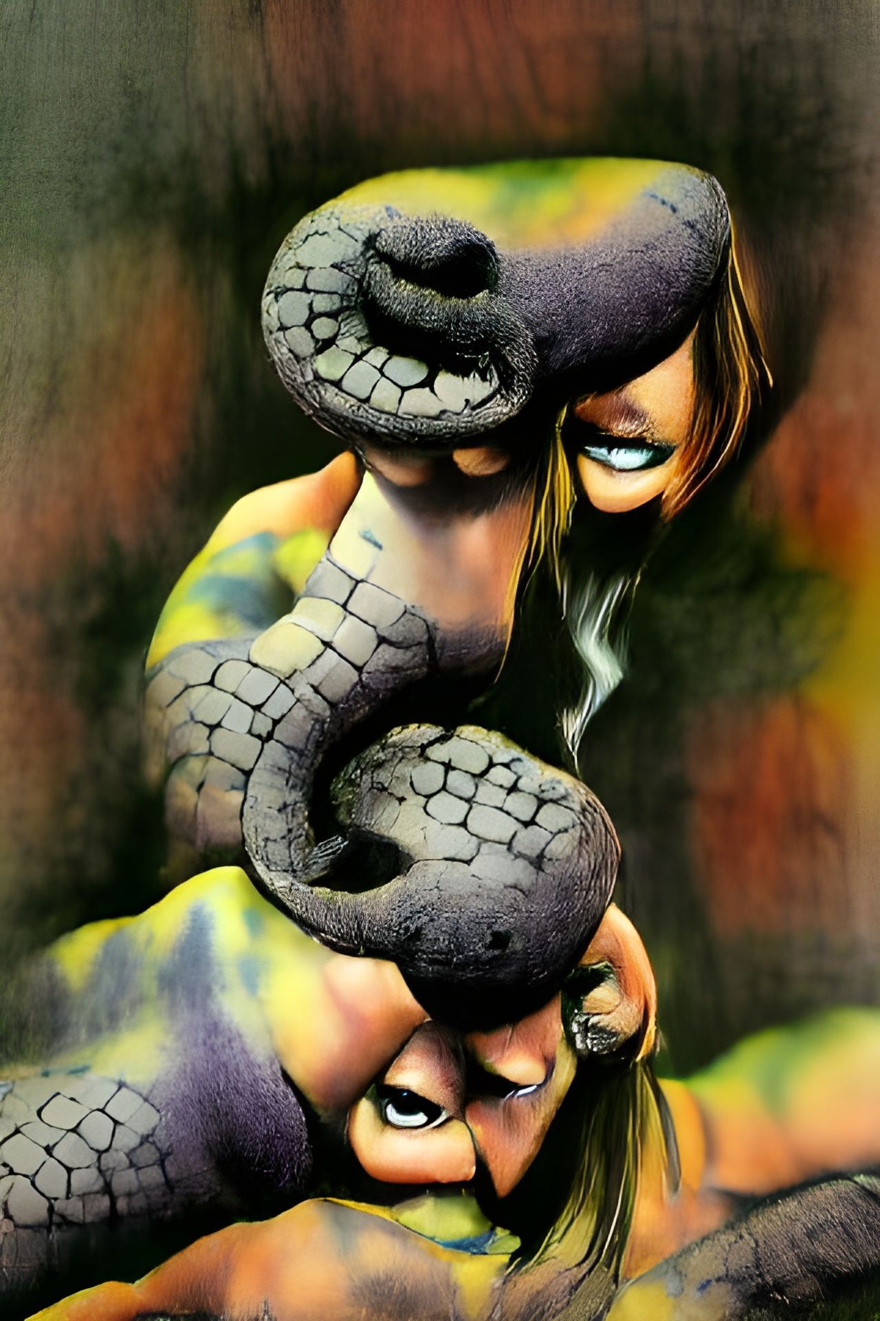 Snake Man in Comic Book Style
