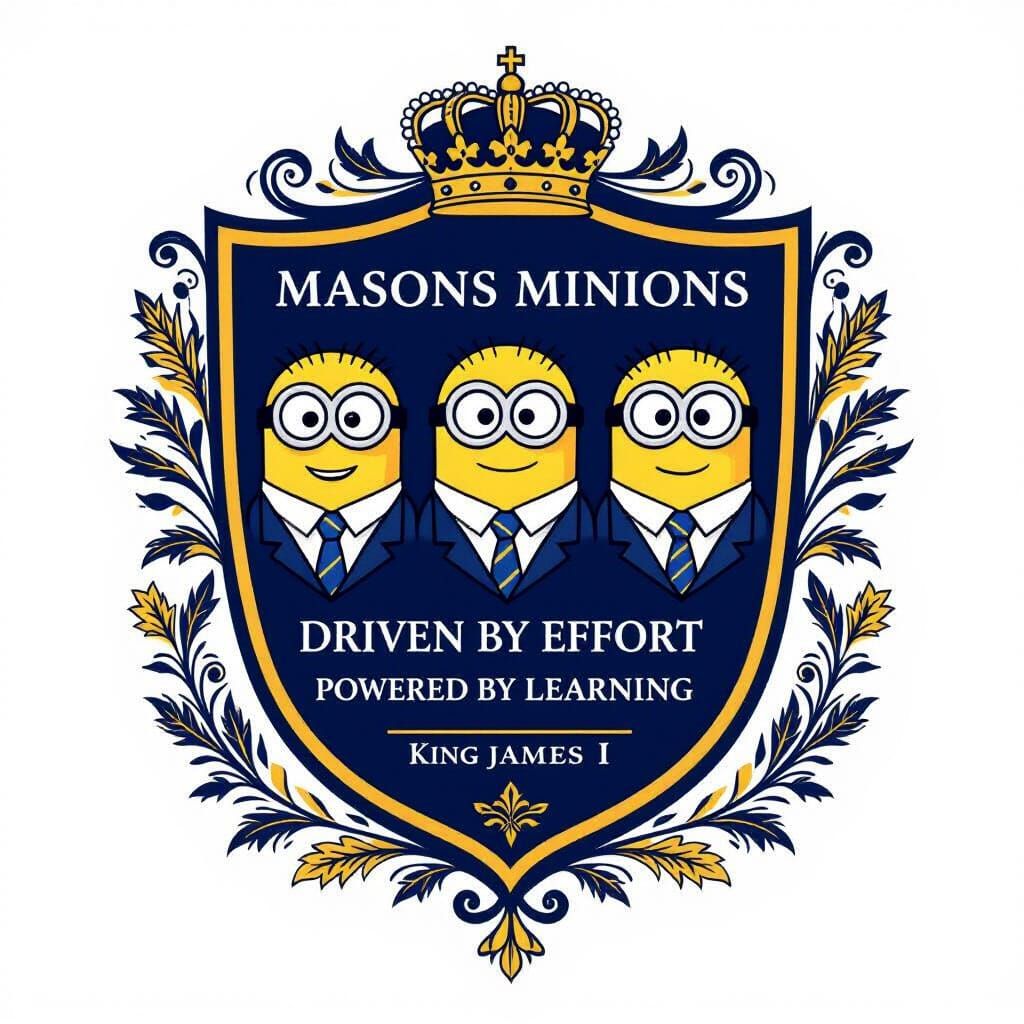Masons Minions Crest for King James I Academy