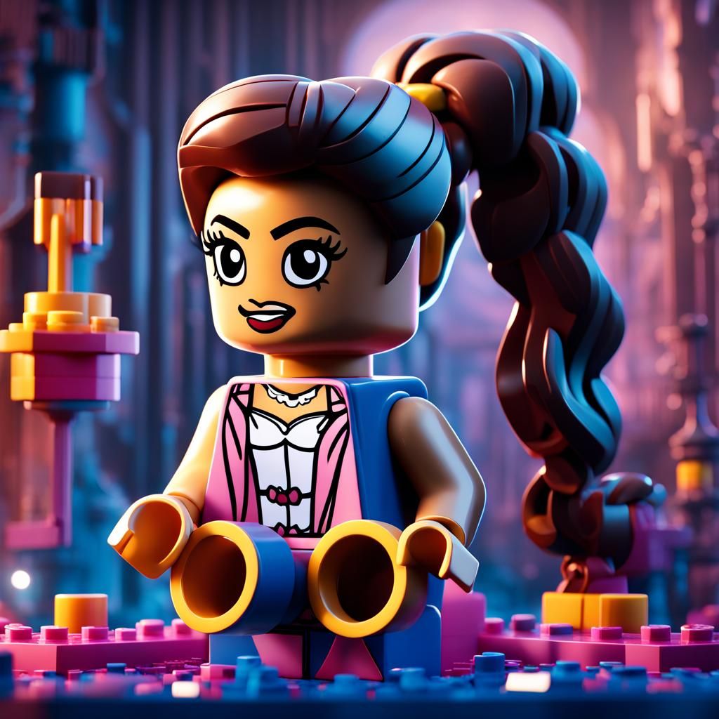 Lego Ariana Grande Figurine: Detailed Digital Art