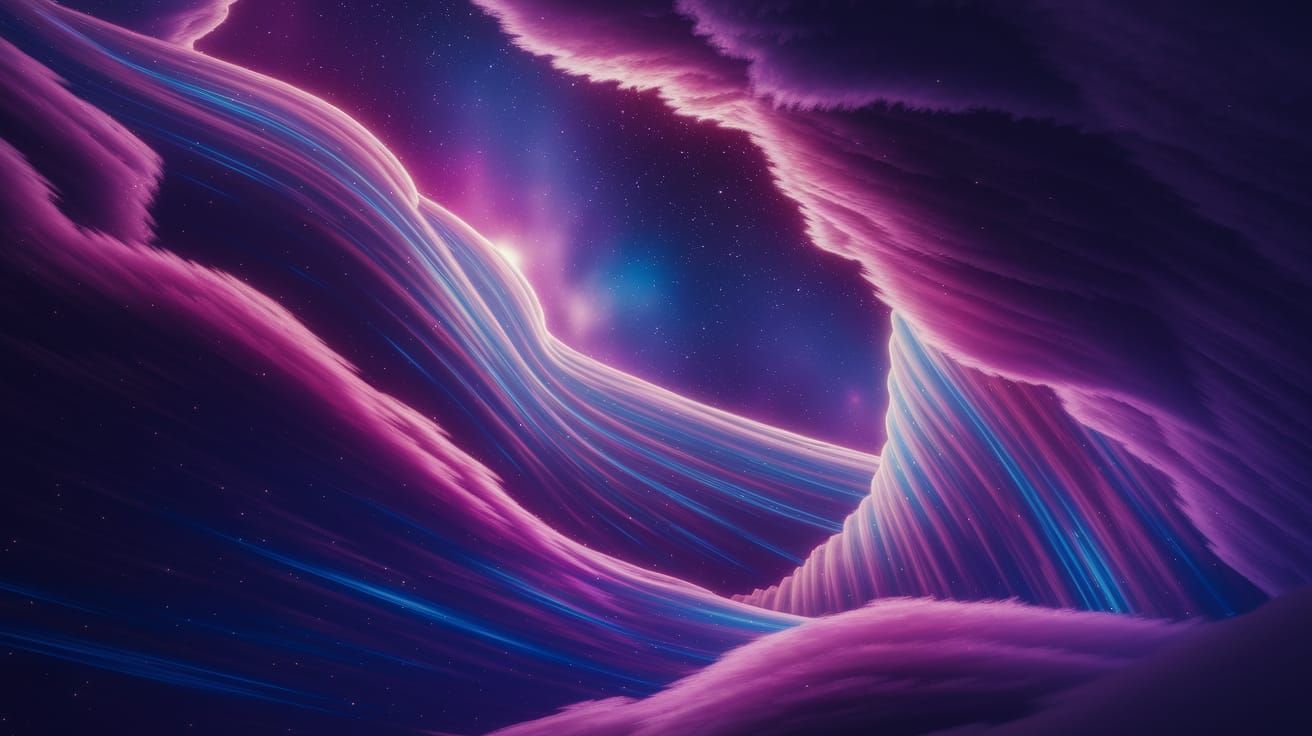 Galactic Cosmic Beauty in Vibrant Striped Nebula