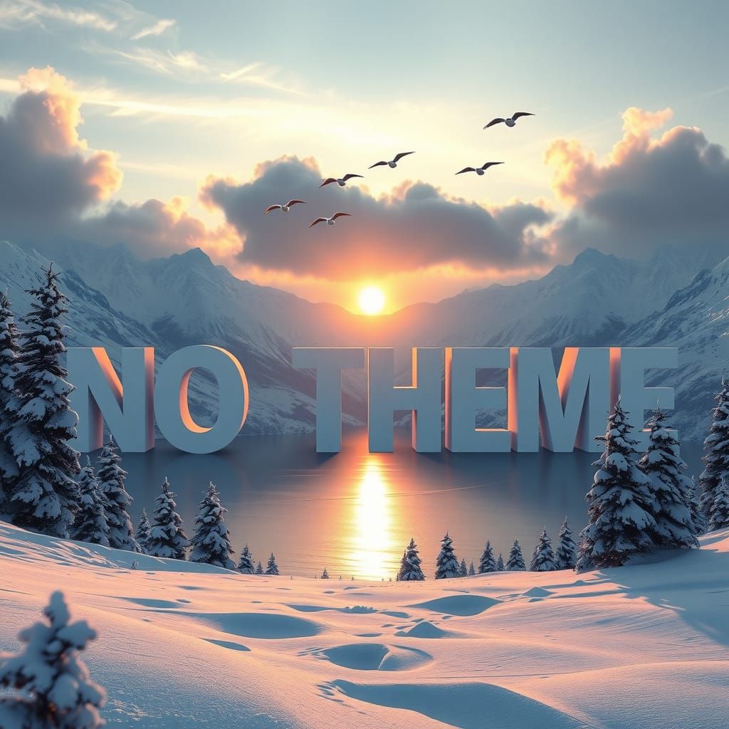 Winter Wonderland with 3D Typography in Modern Sans-Serif Fo...