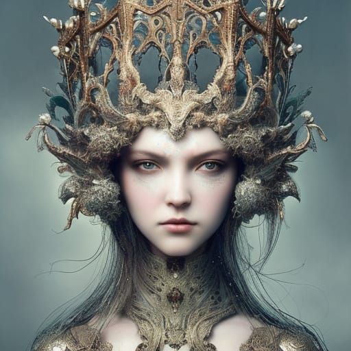 Gothic Fairytale Humanoid in Filigree Armour: Hyperdetailed ...