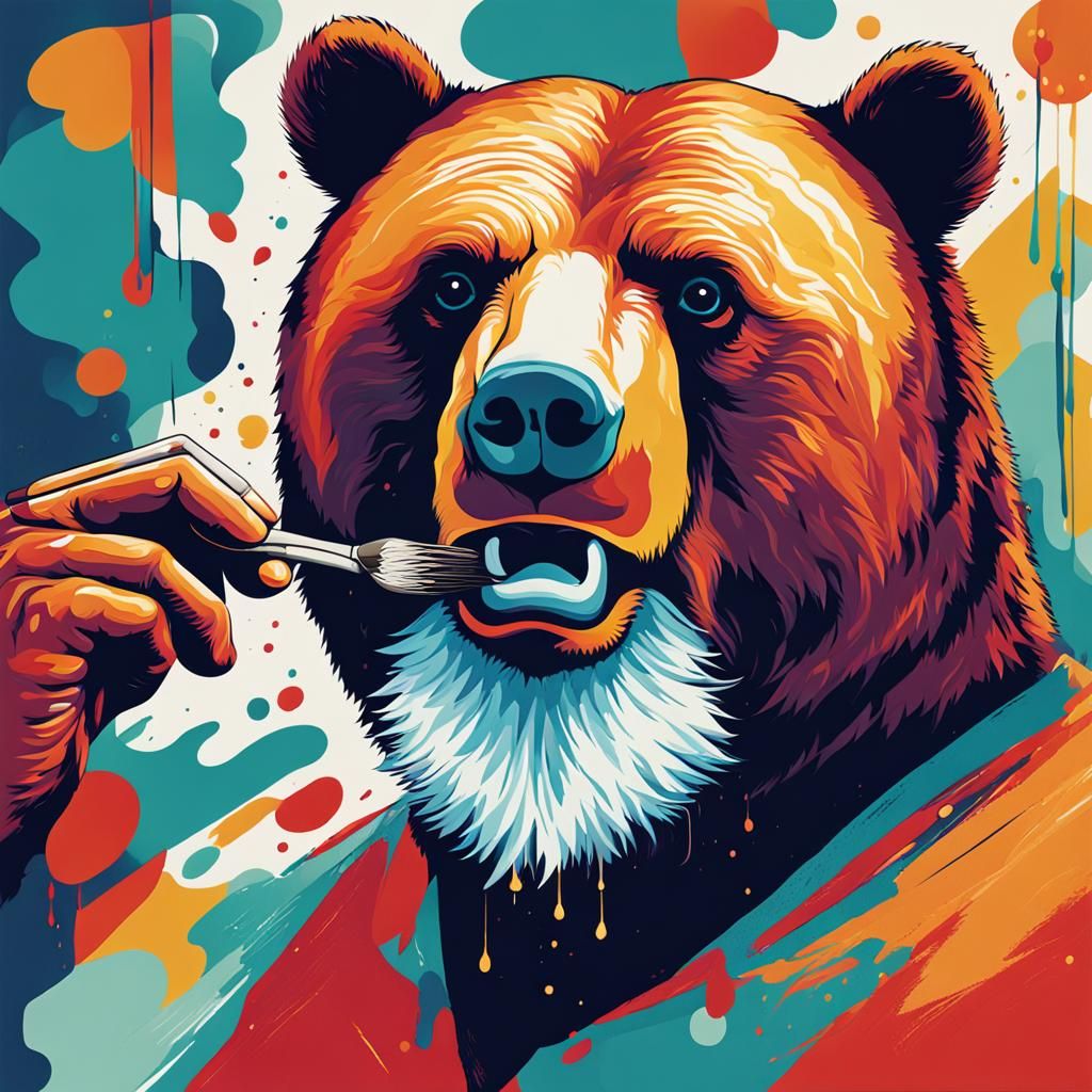 A bear preparing to shave off his BEARd