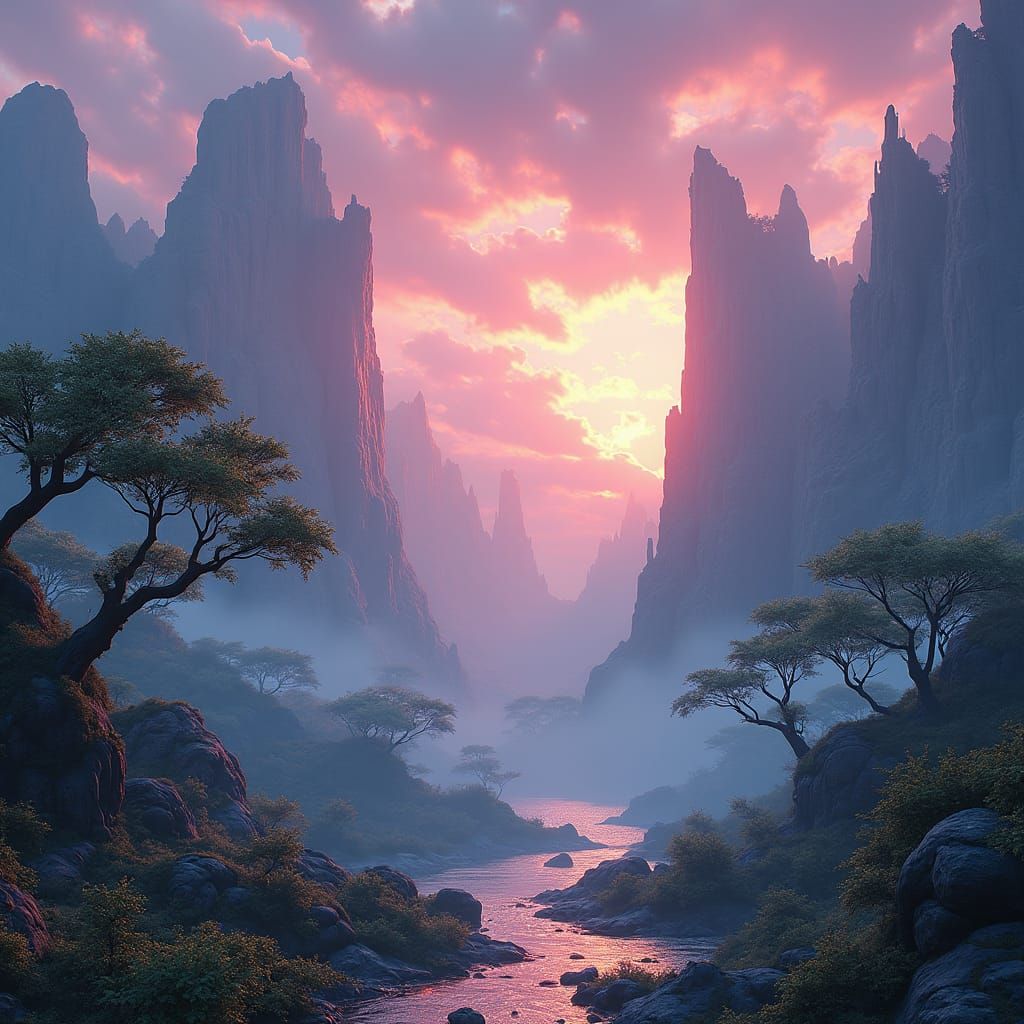Fantastical Landscape in Detailed Matte Painting
