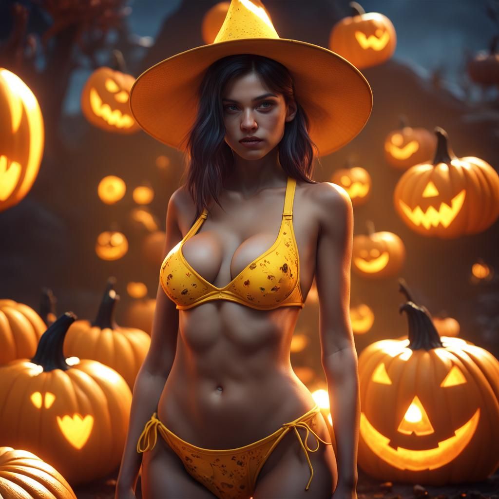 Halloween Celebration: A Detailed Digital Painting