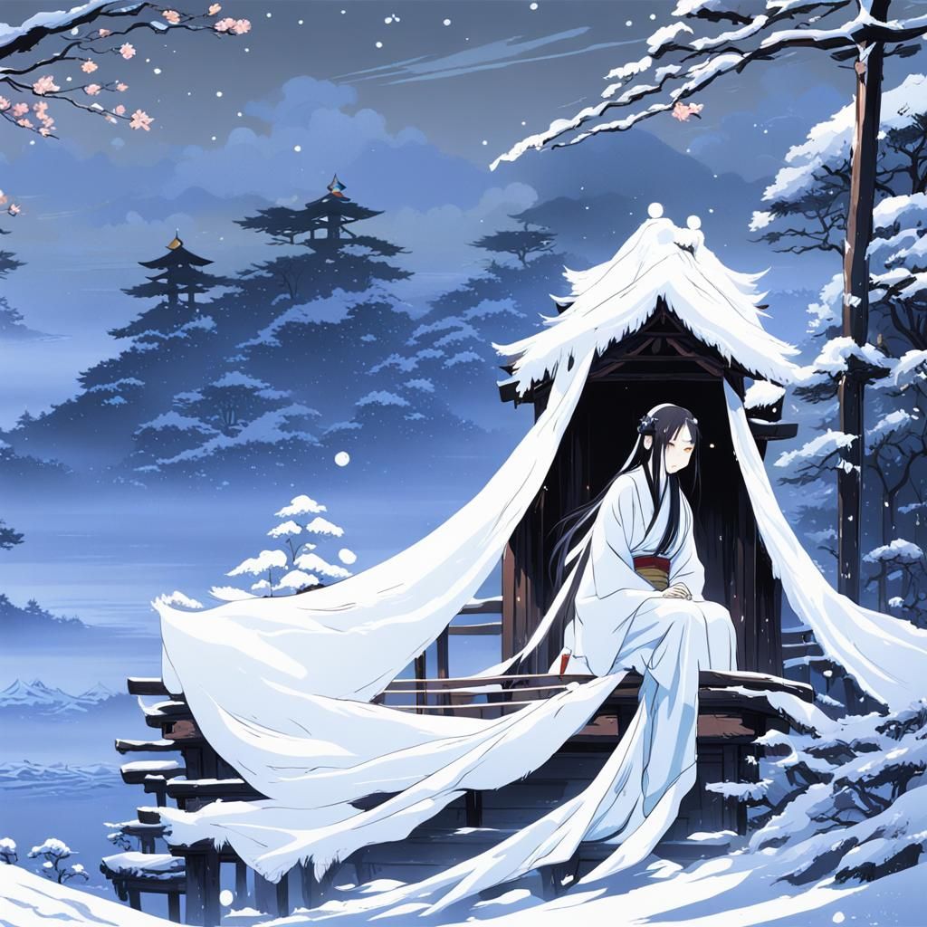 Yuki Onna ukiyoe style
