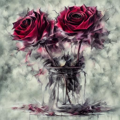 Hyperdetailed Graffiti Art with Roses and Thorns