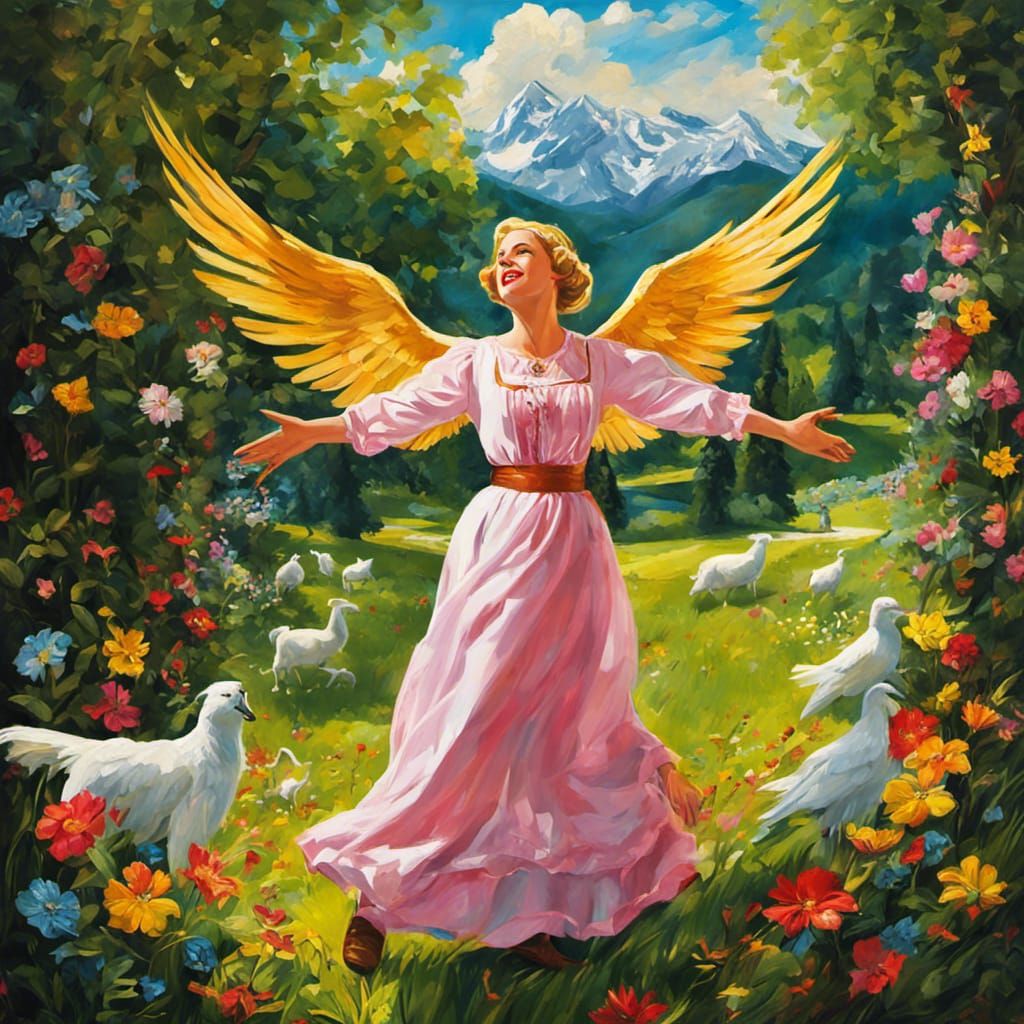 Naughty Angel with Sound of Music, Digital Art