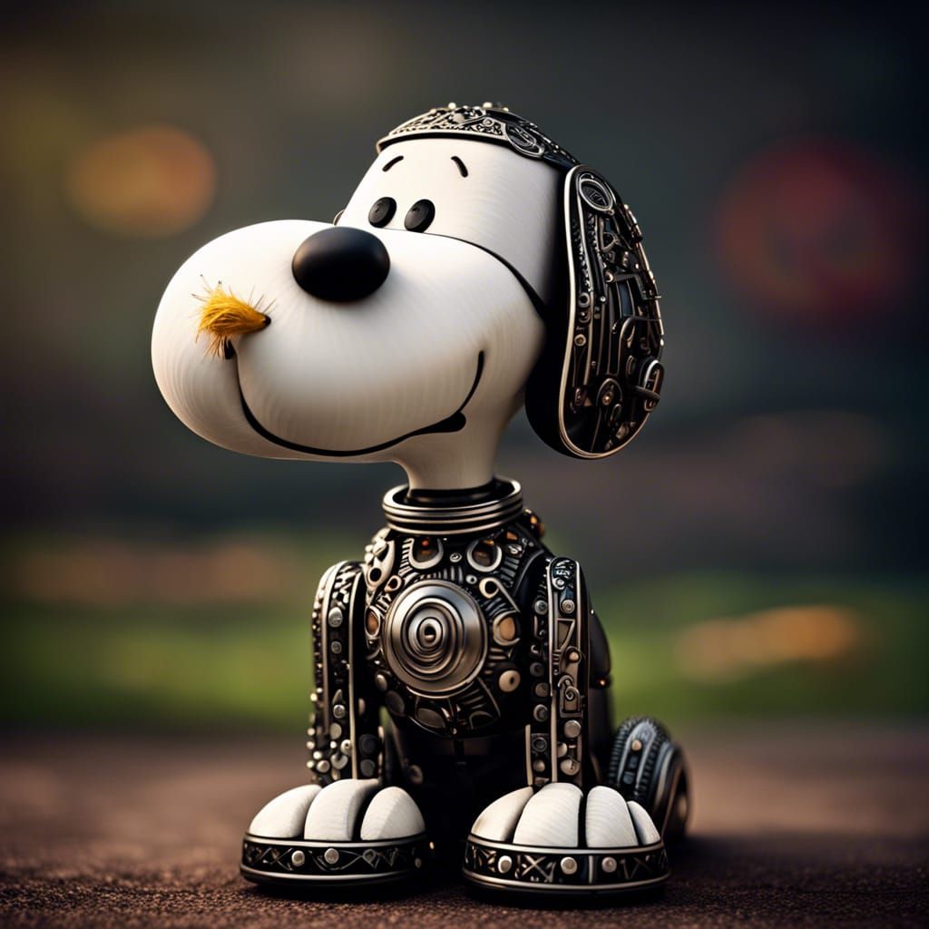 Happy Snoopy Robot Dog with Woodstock