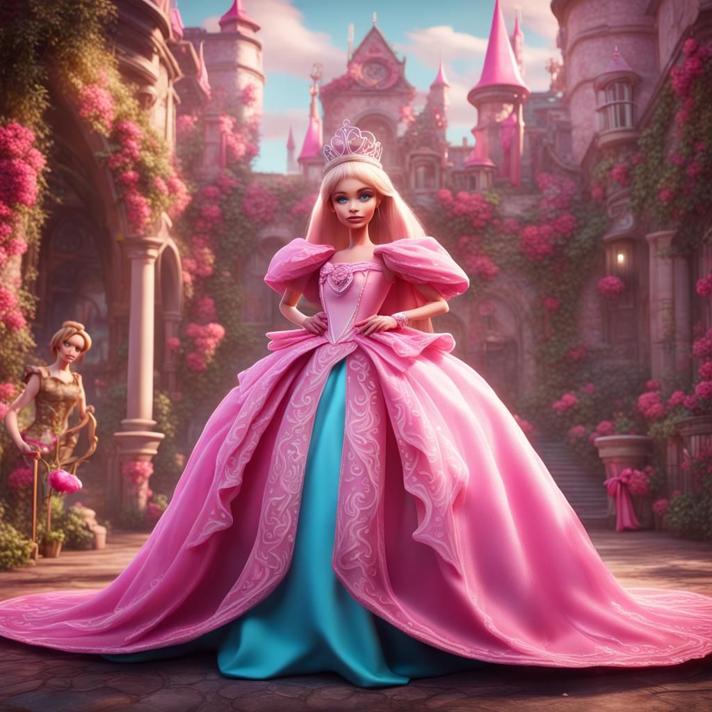 Boy Dressed as Barbie and a Princess