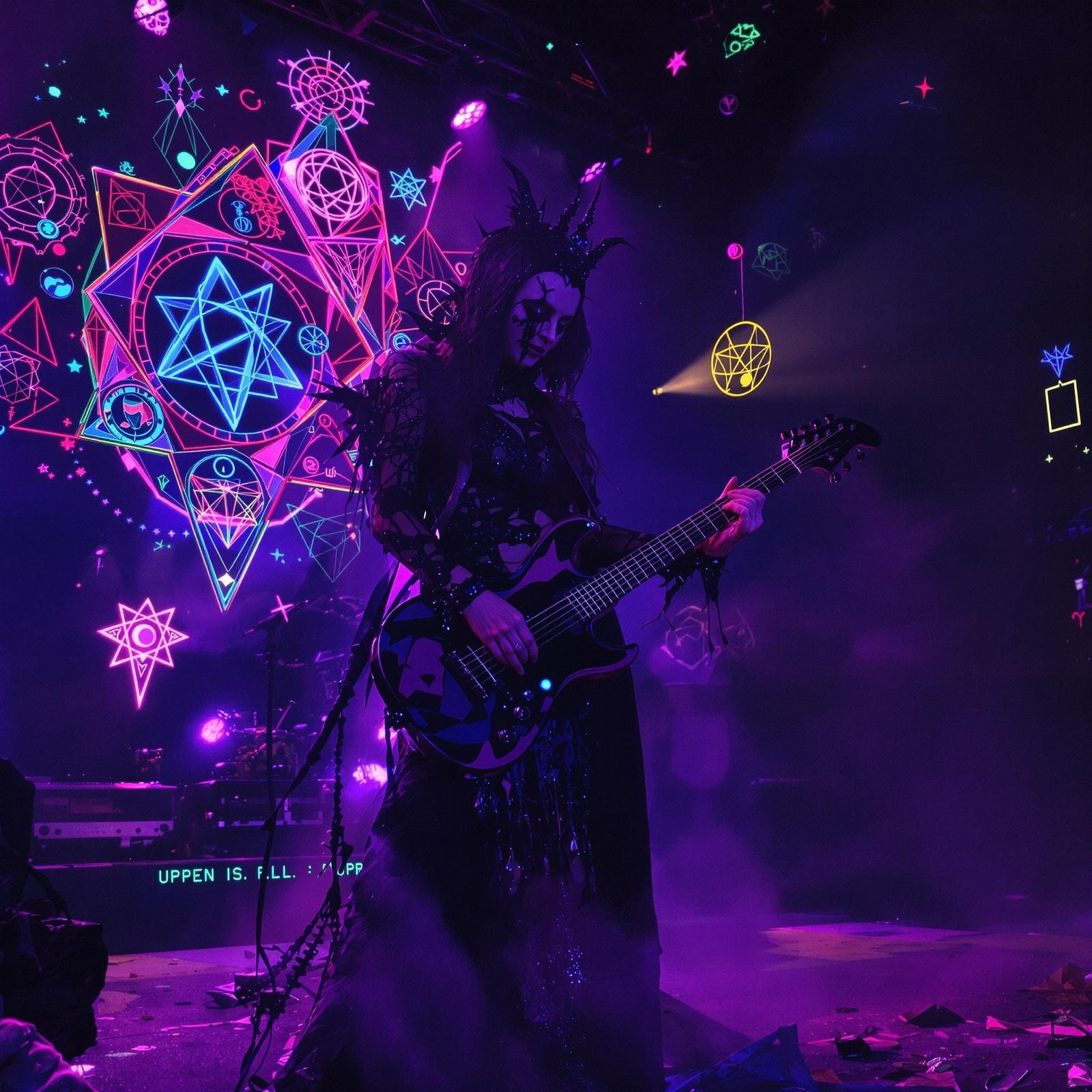 Surreal Goddess of Dark Metal Embodies Occult Power