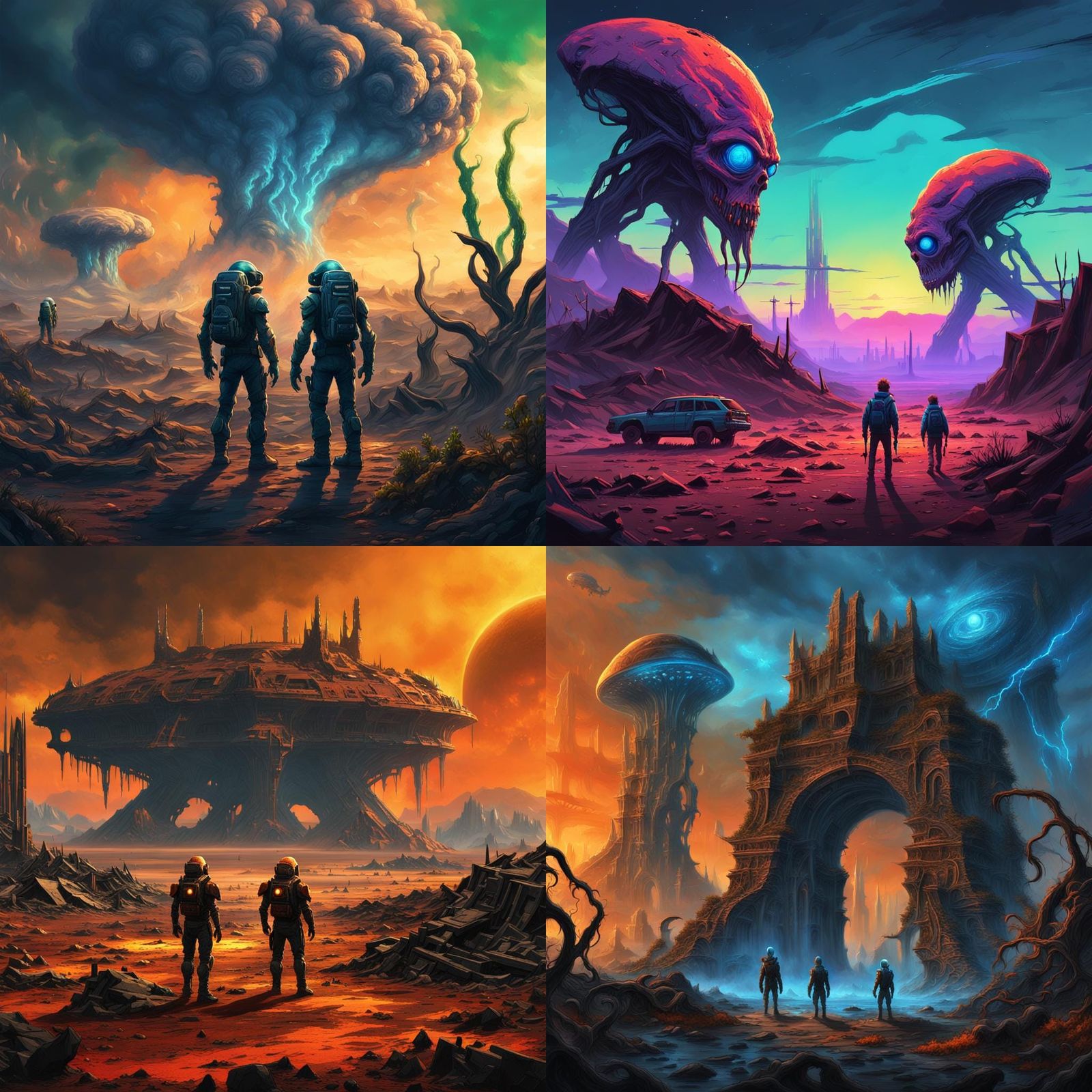 Aliens Witness Doomsday: Detailed Matte Painting