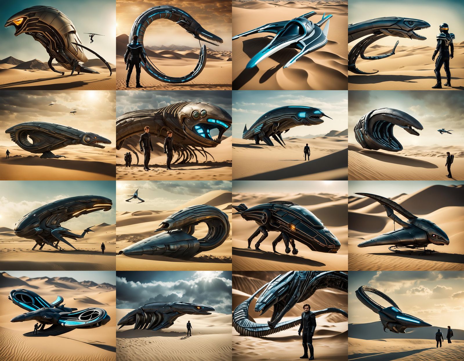 Tron Legacy Sandworm and Ornithopter in Tron Style