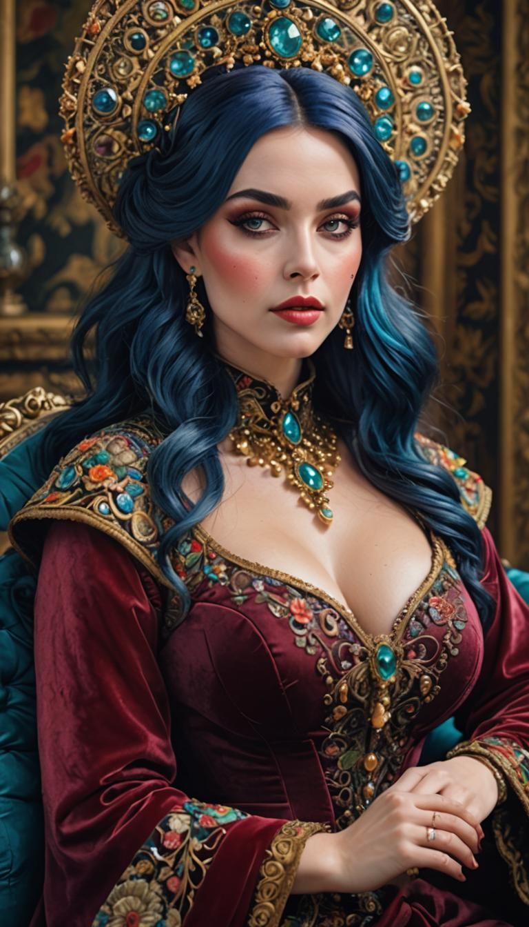 Dreamy Voluptuous Beauty Lost in Thought