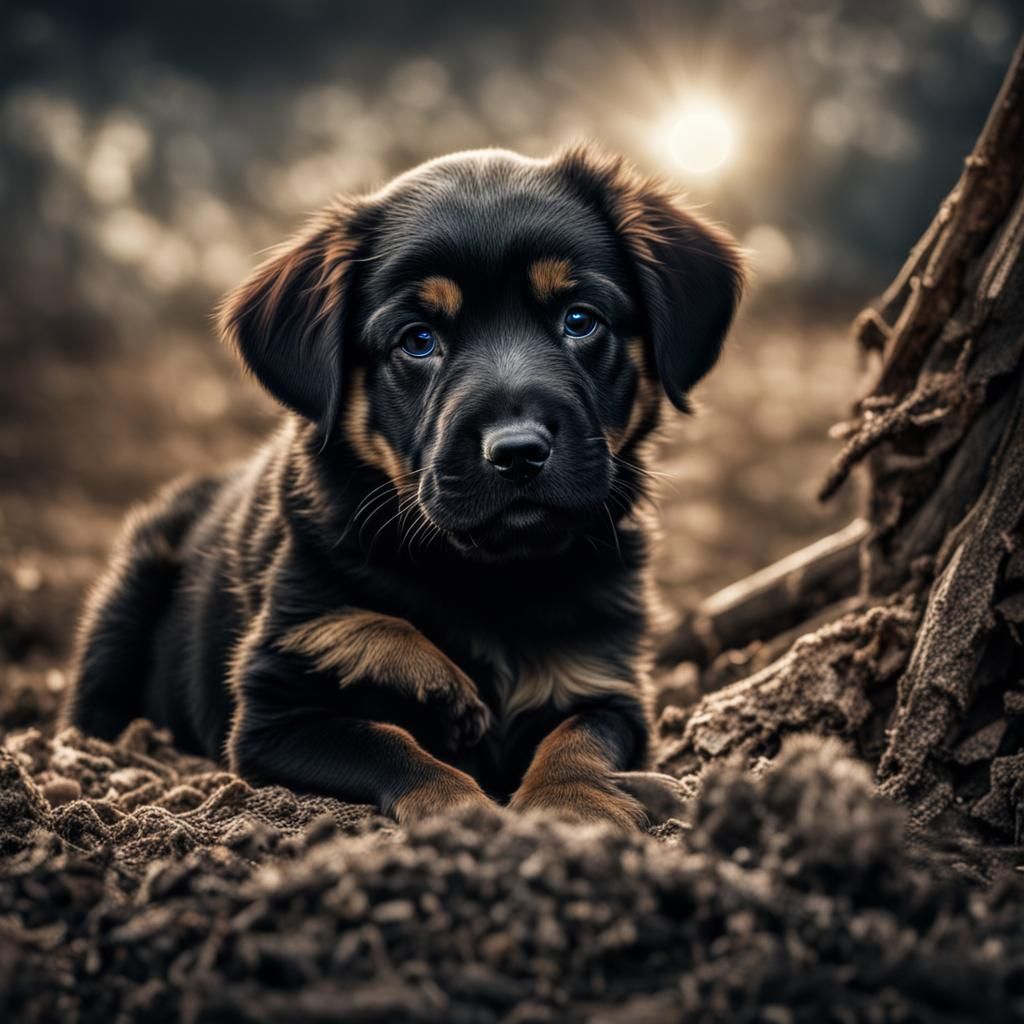 Hyperrealistic Puppy Portrait in High Definition