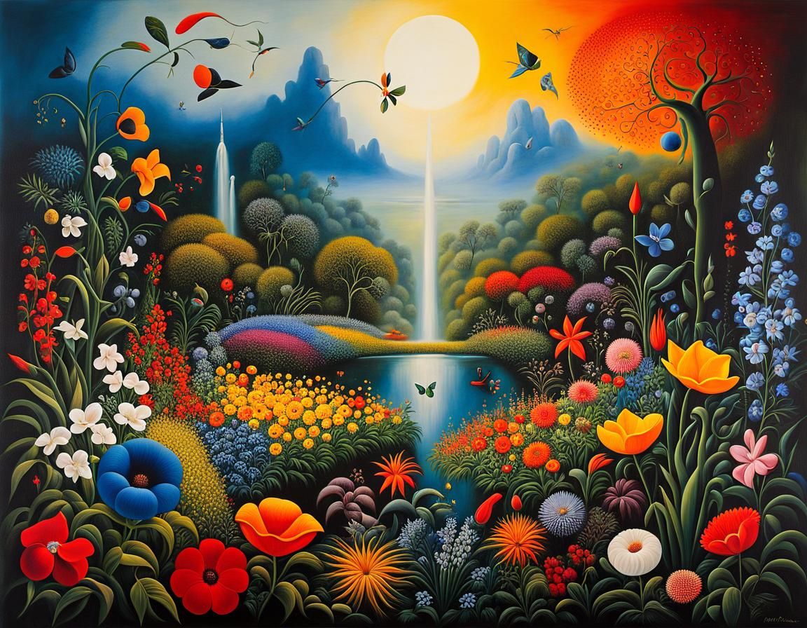 Ethereal Flowers in a Heavenly Garden