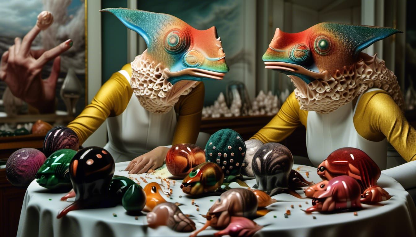 Surreal Portraits in a Pristine Laboratory