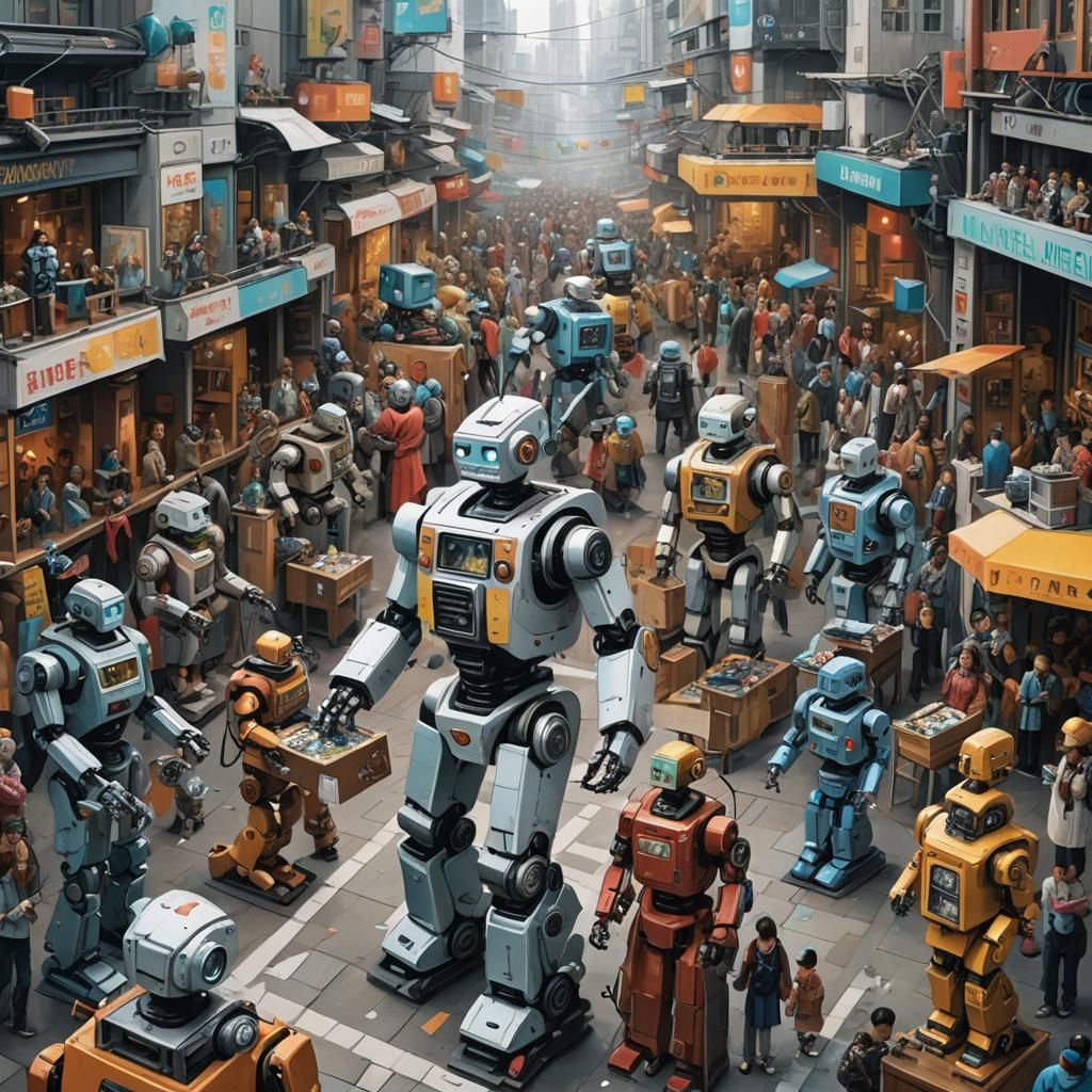 Robots Embrace Art in a Futuristic City Fair