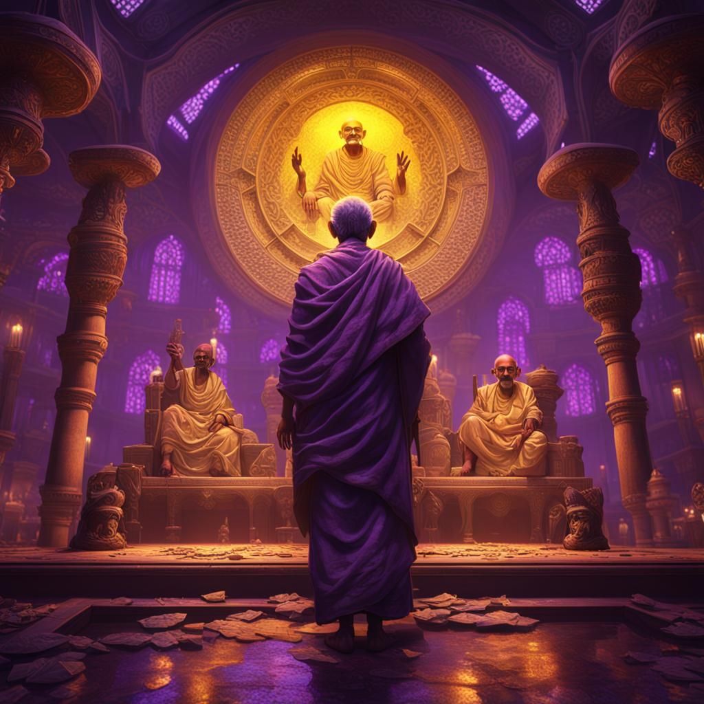 Mahatma Gandhi: Dark Fantasy Concept Art in 8K