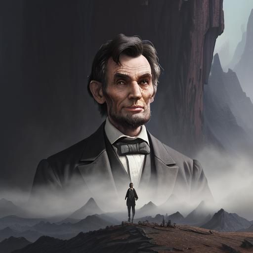 Detailed Matte Painting of Abraham Lincoln