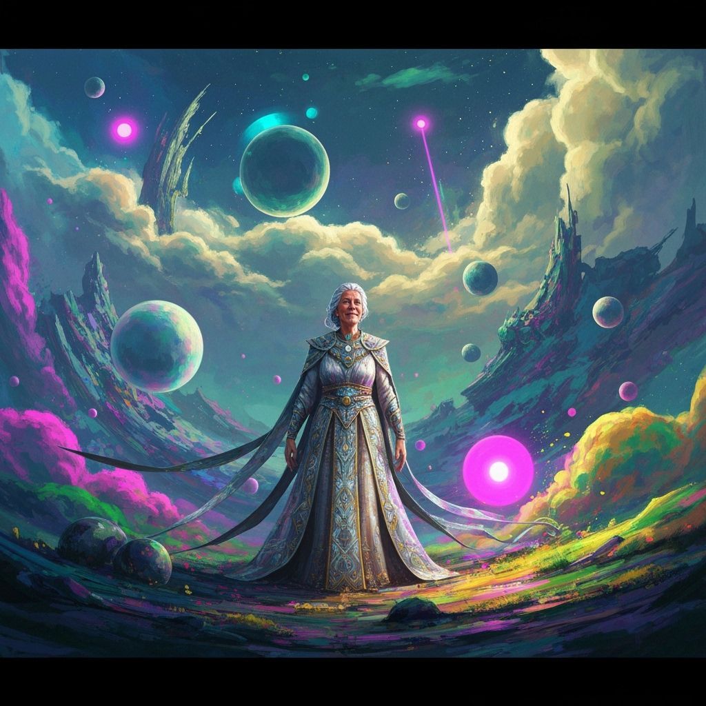 Surreal Figure in Dreamlike Landscape, Digital Art