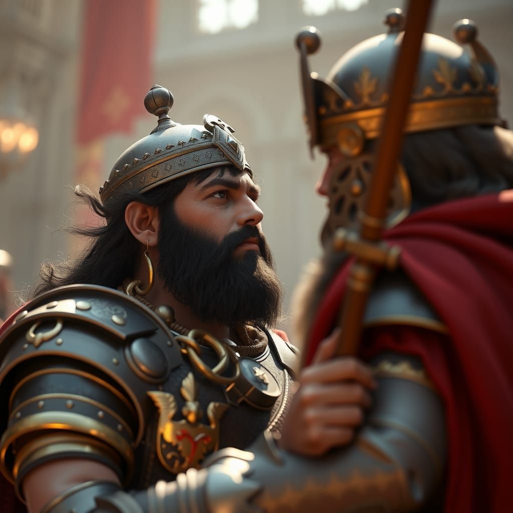 Young Solomon with King David in 3D Game Art