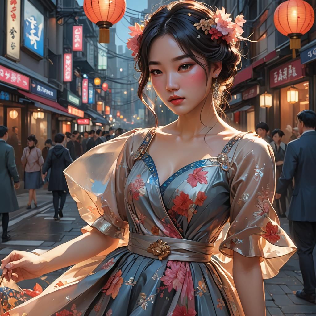 Romantic Date: Hyperdetailed Portrait in Art Nouveau Style