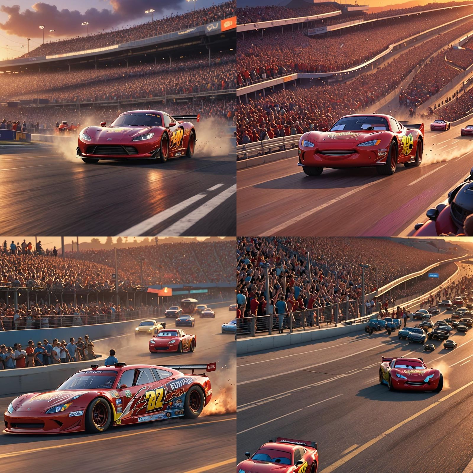 Lightning McQueen Races to Victory: Digital Matte Painting