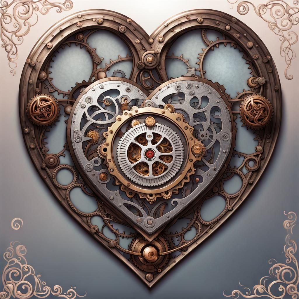 Steampunk Valentine Heart with Celtic Design
