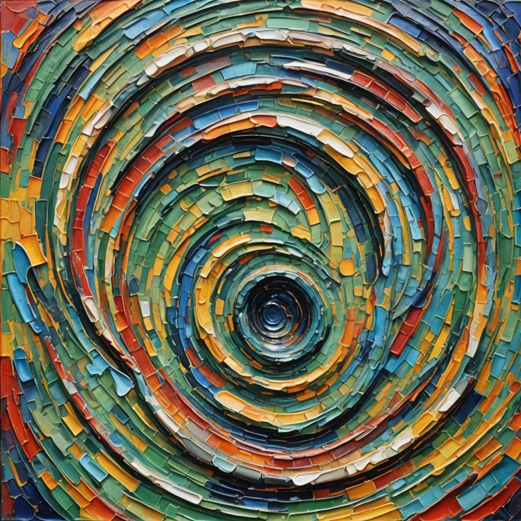 Circling Drain: Expressionist Oil Painting