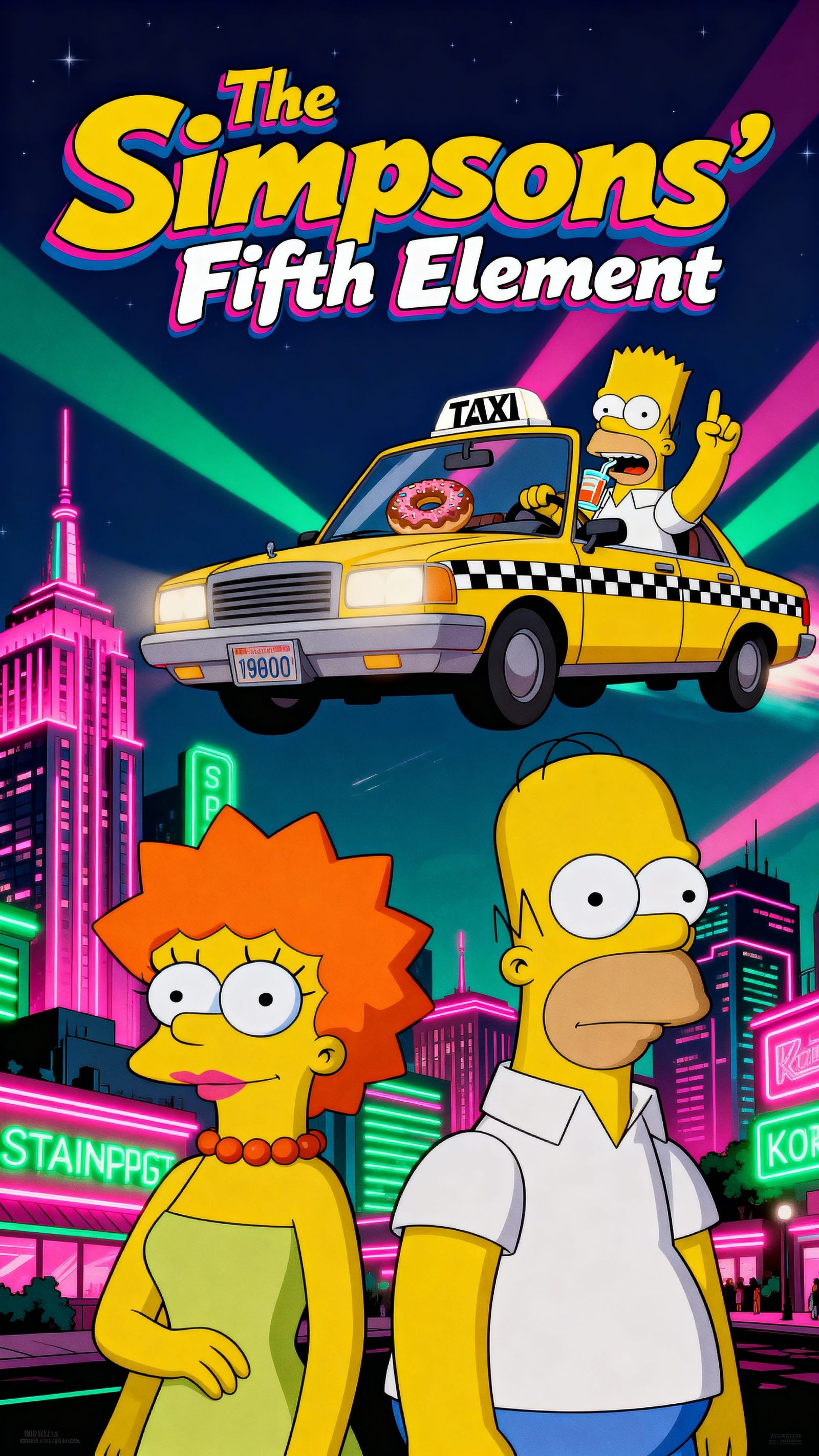 poster for The Fifth Element in Simpsons style