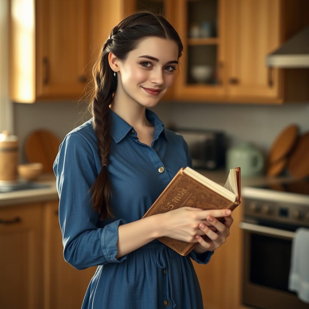 Young Woman with Braids in Natural Light