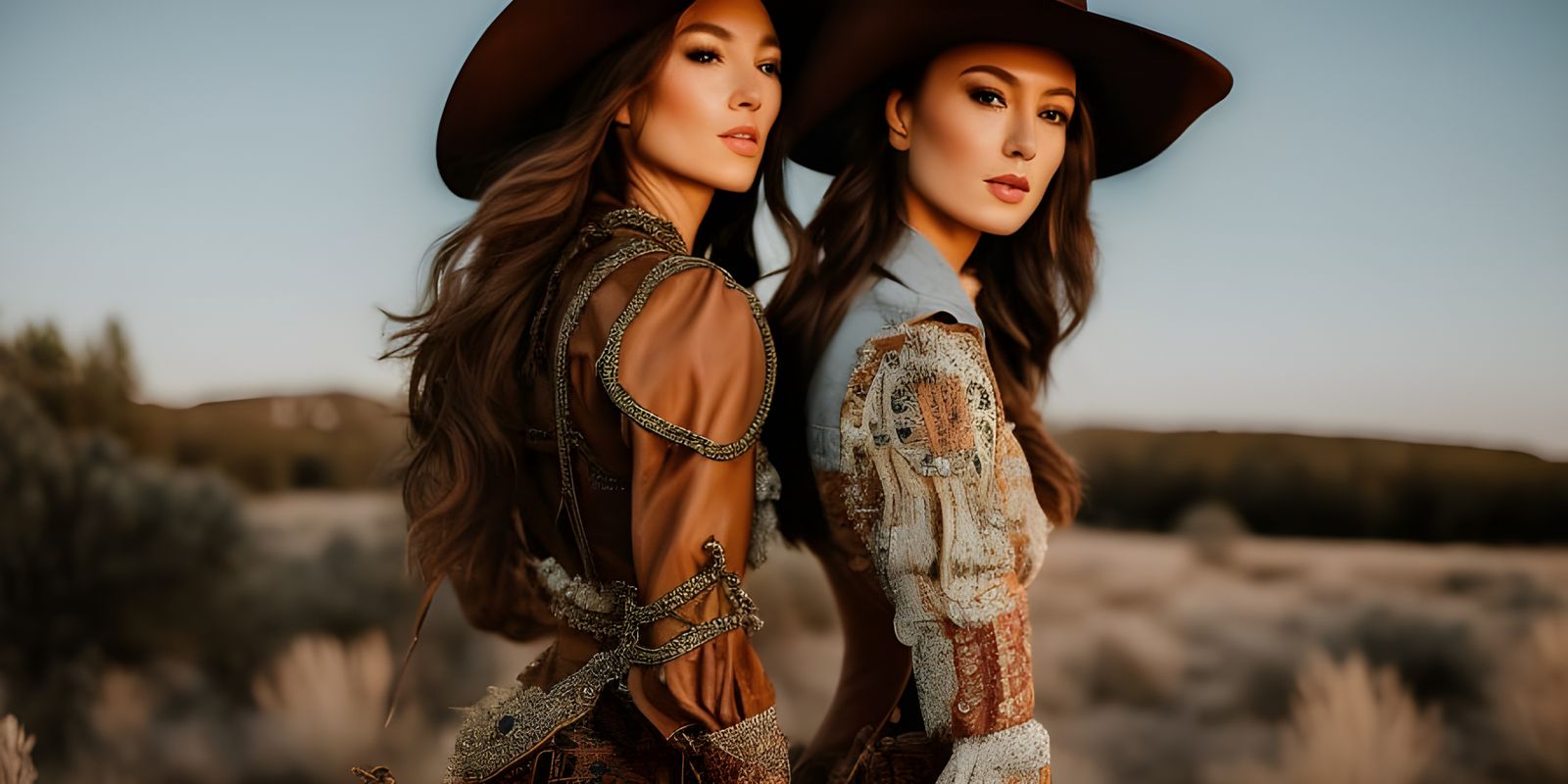 Sensual Cowgirl on Beach with Pirate Ship