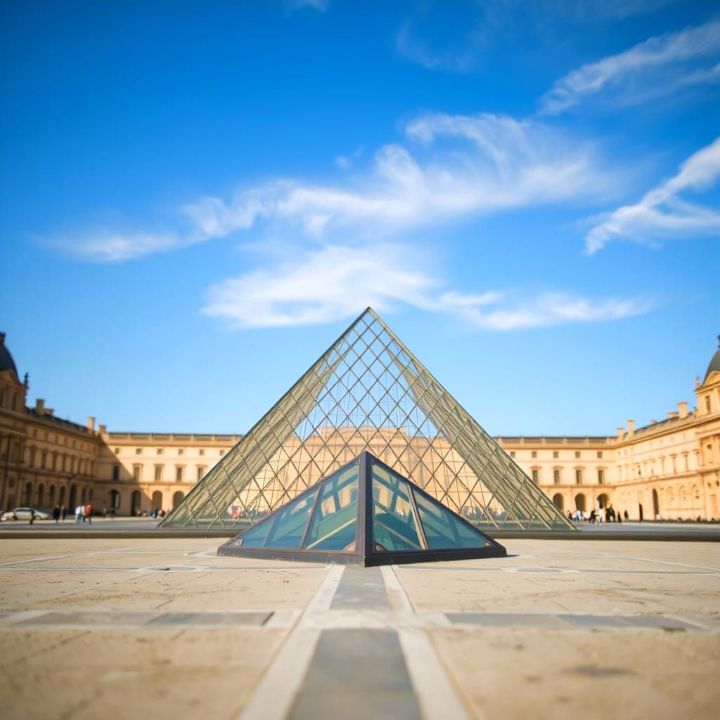Tilt-Shift Miniature: Louvre Pyramid Photography
