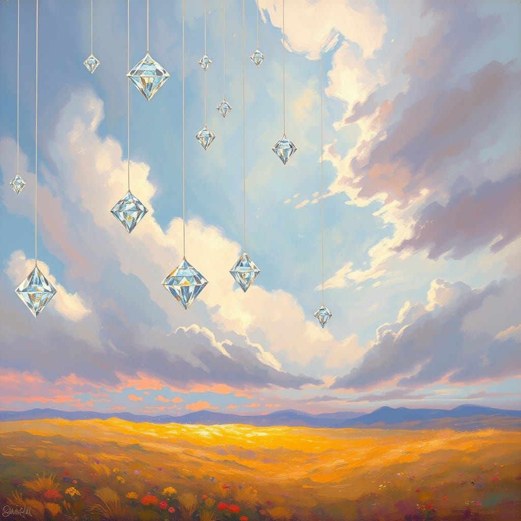 Vibrant Diamonds in a Dreamy Sky
