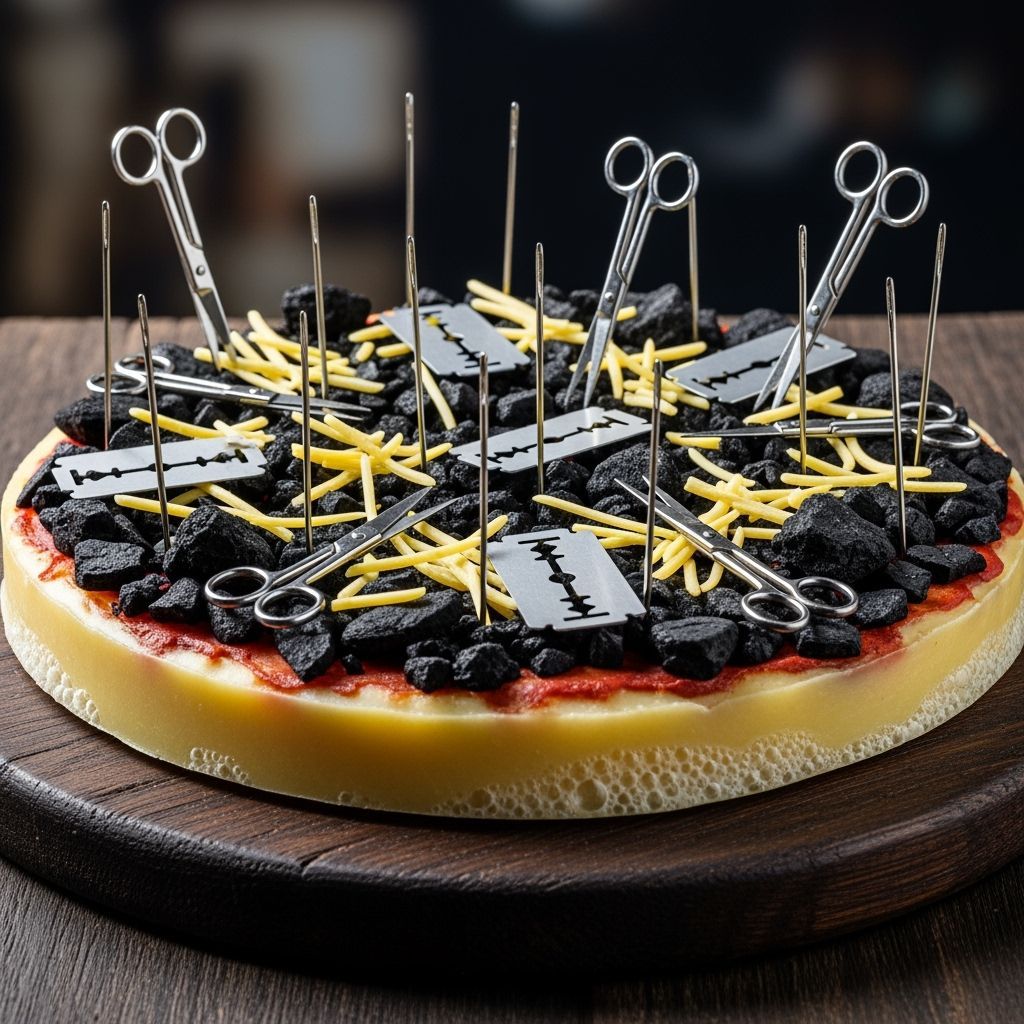 Surreal Pizza Made of Hazardous Materials