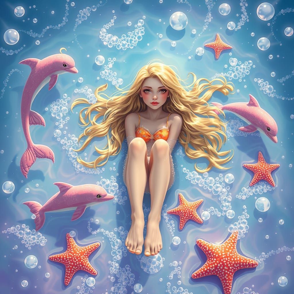 Dreamlike Soda Sea with Candy Creatures