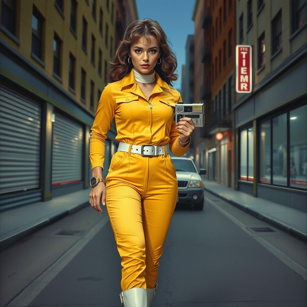 Retro 80s Sci-Fi April O'Neil in Oil Painting