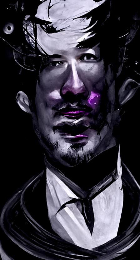 Darkiplier Portrait in Film Noir Gothic Style