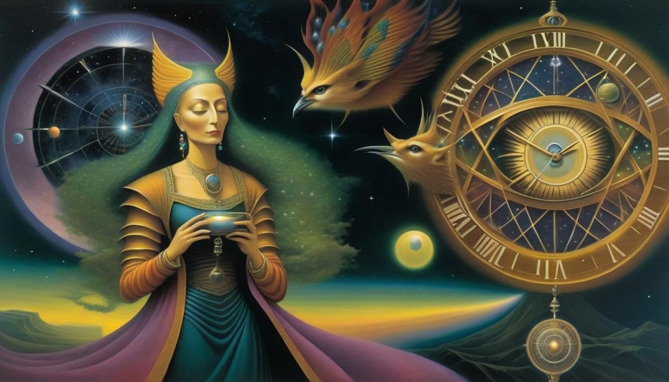 Time's Cosmic Dance: A Surreal Fantasy Art